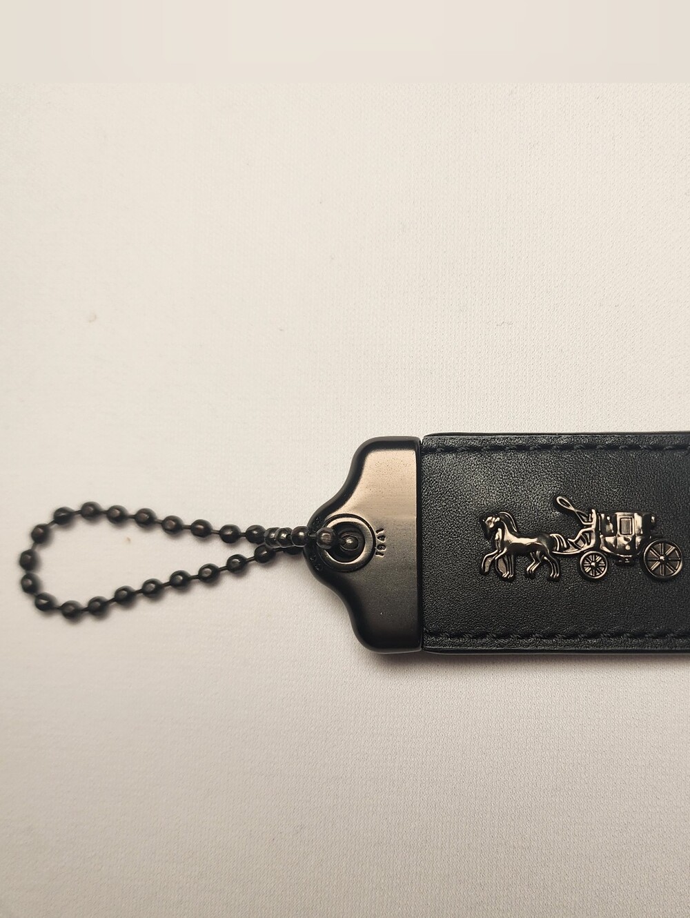 Coach 1941 Horse Carriage Hang Tag Bag Charm - Dark Gunmetal/Black